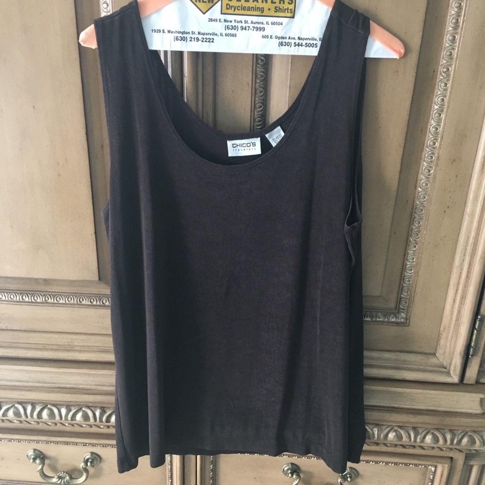 Chico’s Travelers Chocolate Brown Tank Size 3